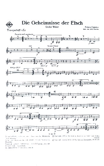 Die Geheimnisse der Etsch&nbsp;&nbsp;für Blasorchester&nbsp;&nbsp;Trompete 3 in Es