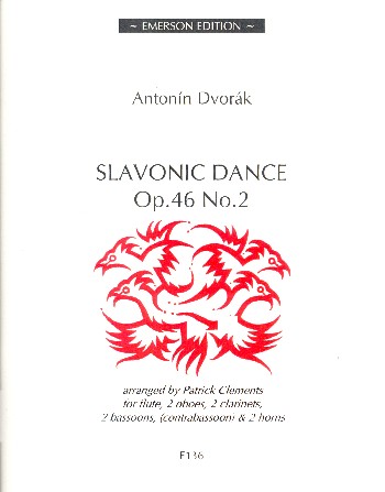Slavonic Dance op.46,2&nbsp;&nbsp;for flute, 2 oboes, 2 clarinets, 2 bassoons and 2 horns&nbsp;&nbsp;score and parts