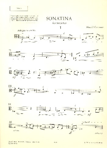 Sonatina prima  für Streicher  Viola