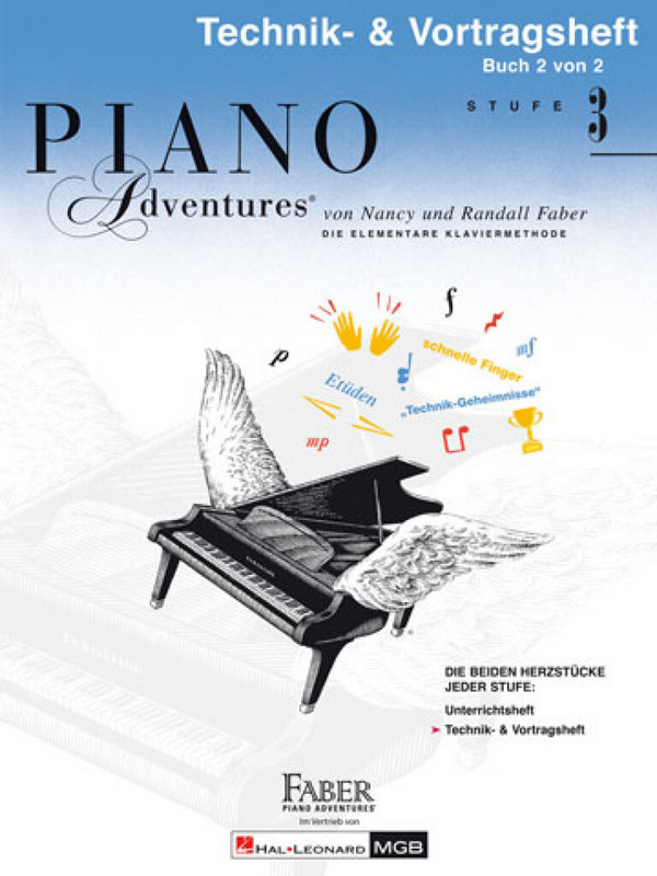 Piano Adventures Stufe 3 - Technik- und Vortragsheft Band 2&nbsp;&nbsp;für Klavier (dt)&nbsp;&nbsp;