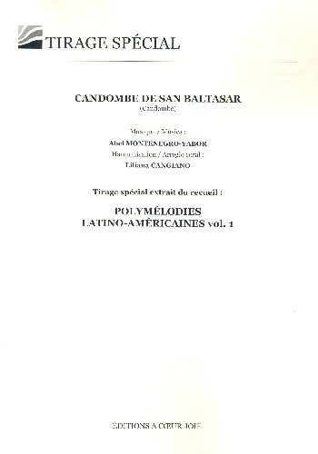 Candombe de San Baltasar  pour choeur mixte (SSATB) a cappella  partition