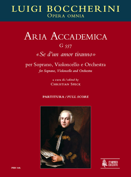 Aria accademica G557  for soprano, violoncello and orchestra  score