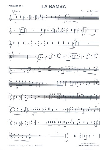 La Bamba:  für Akkordeonorchester  Stimmensatz