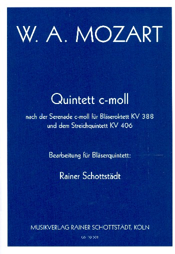 Quintett c-Moll  für Flöte, Oboe, Klarinette, Horn und Fagott  Partitur und Stimmen