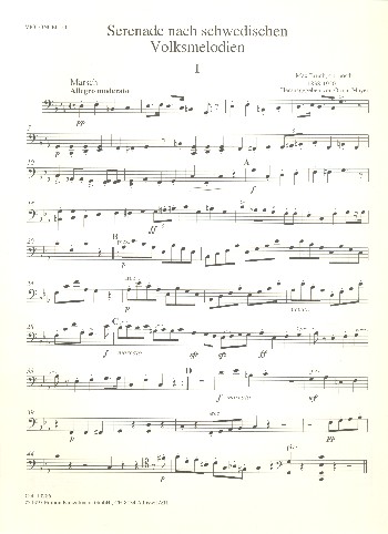 Serenade nach schwedischen Volksmelodien  für Streichorchester  Violoncello