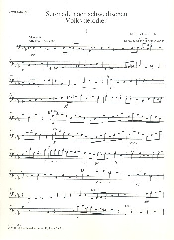Serenade nach schwedischen Volksmelodien  für Streichorchester  Kontrabass