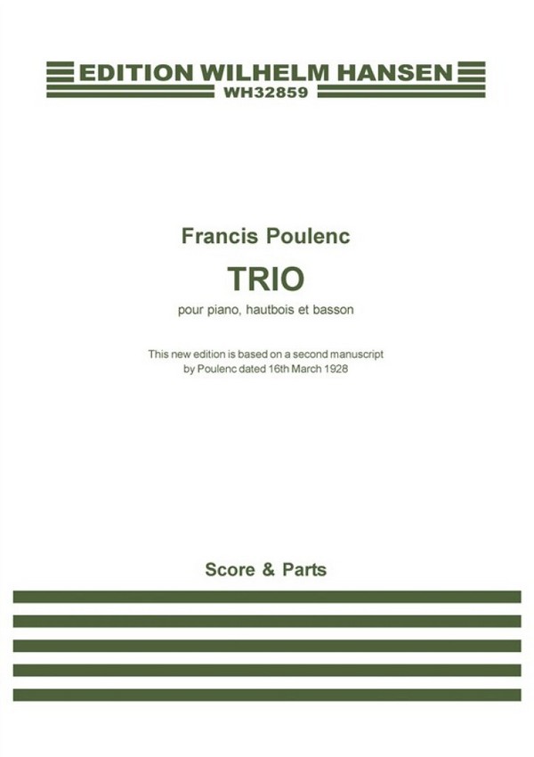 Trio (based on manuscript 1928)&nbsp;&nbsp;pour hautbois, basson et piano&nbsp;&nbsp;parts
