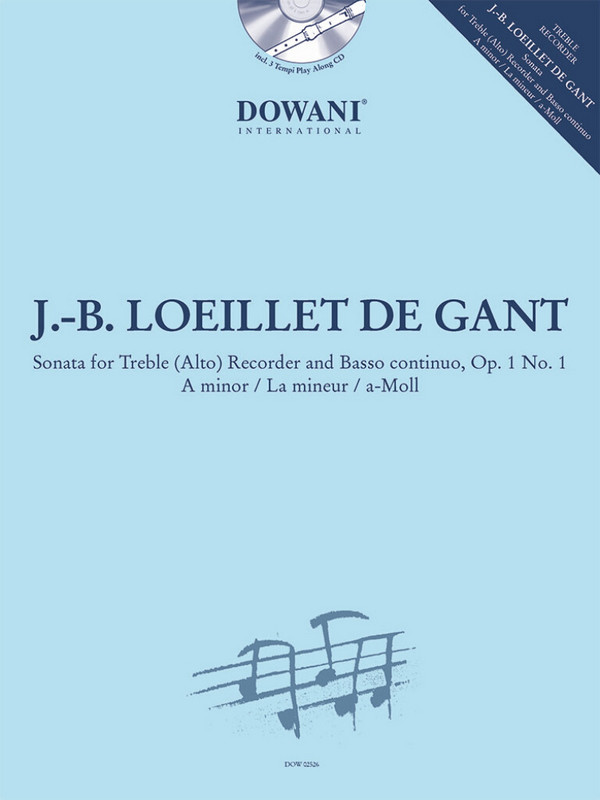 Sonate a-Moll op.1,1 (+CD)  für Altblockflöte und Bc  