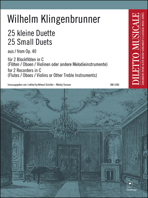 25 kleine Duette aus op.40  für 2 Blockflöten in C (andere Melodieinstrumente)  Spielpartitur