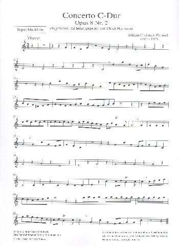 Konzert C-Dur op.8,2  für 5 Blockflöten (SAATB)  Sopranblockflöte