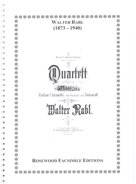 Quartett Es-Dur op.1  für Violine, Klarinette (Viola), Cello und Klavier  Stimmen