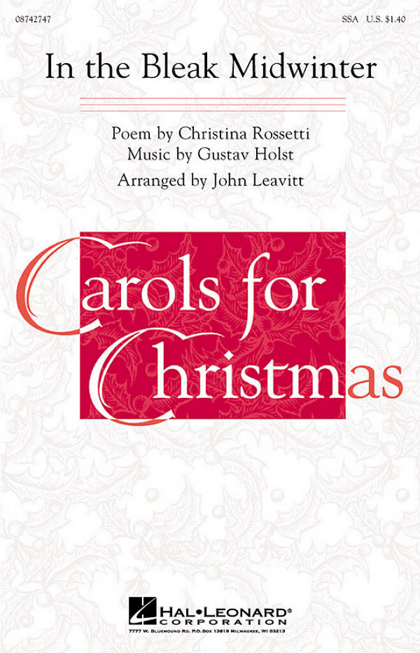 In the bleak Midwinter&nbsp;&nbsp;for female chorus and piano&nbsp;&nbsp;score