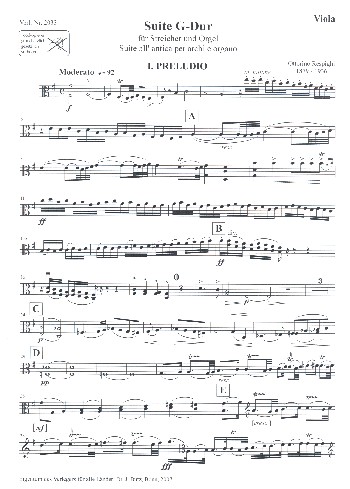 Suite G-Dur&nbsp;&nbsp;für Streichorchester und Orgel&nbsp;&nbsp;Viola