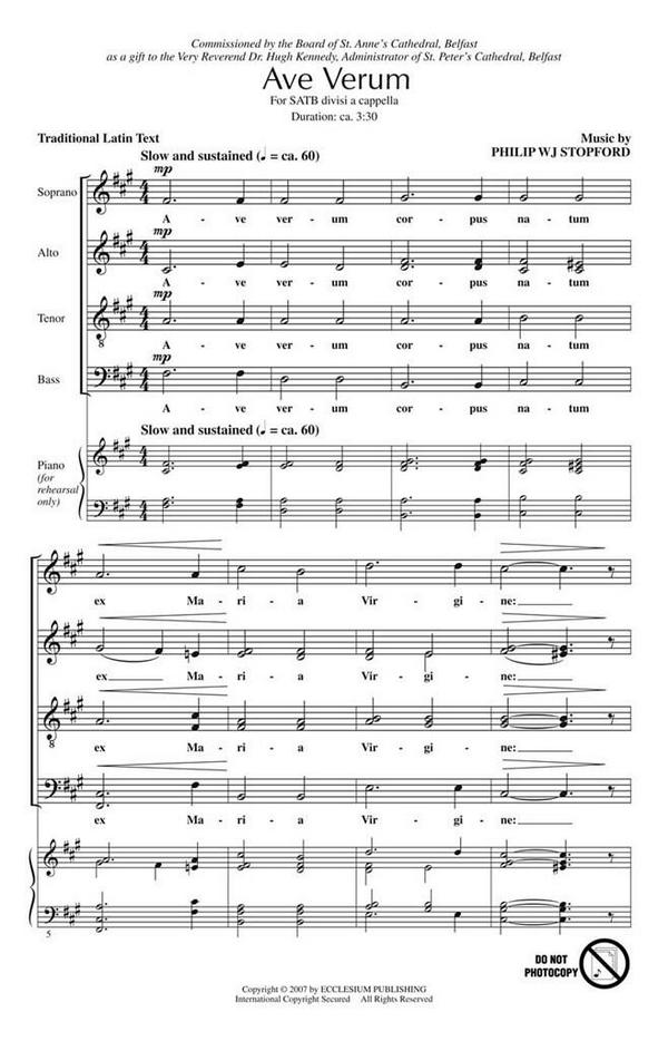 Ave verum&nbsp;&nbsp;for mixed chorus a cappella&nbsp;&nbsp;score
