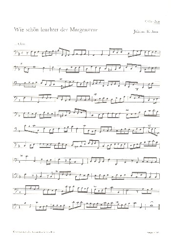 Wie schön leuchtet der Morgenstern  für Soli, gem Chor und Orchester  Cello / Bass