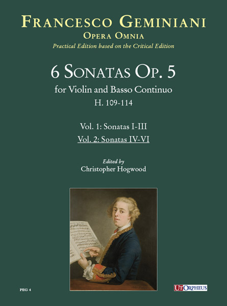 6 Sonaten op.5 H109-114 Band 2 (Nr.4-6)  für Violine und Bc  Partitur und Stimmen (Bc ausgesetzt)
