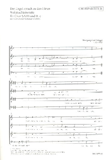 Der Engel sprach zu den Hirten  für gem Chor und Bc  