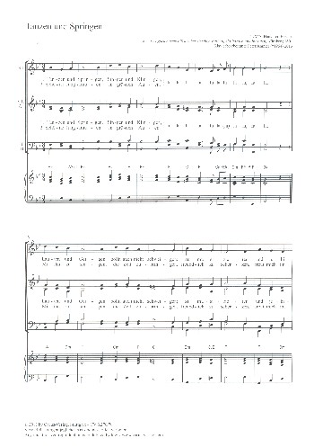 Tanzen und springen  für gem Chor und Klavier  Partitur