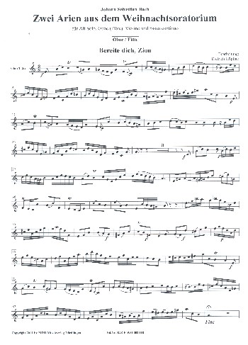 2 Arien aus dem Weihnachtsoratorium  für Alt und Instrumente  Oboe/Flöte