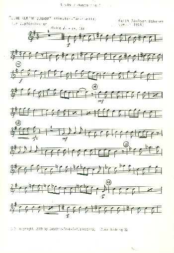 Eine kleine Zugabe  für Zupforchester  Mandoline 1