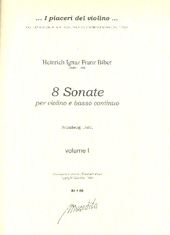 8 Sonate (vol.1 e 2)  per violino e Bc  partitura e parti (Bc non realizzato)