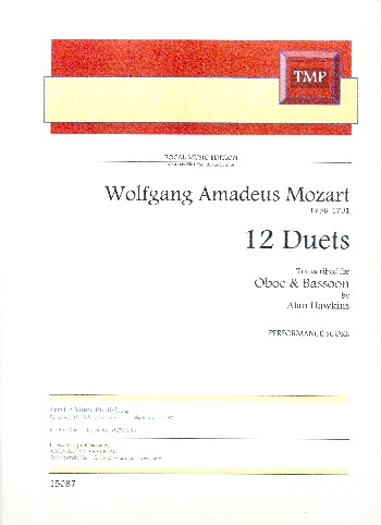 12 Duette  for oboe and bassoon  score