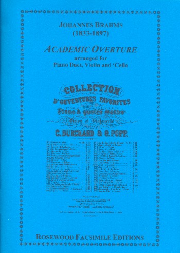 Akademische Festouvertüre c-Moll op.80  für Violine, Violoncello und Klavier zu 4 Händen  Stimmen und Spielpartitur Klavier