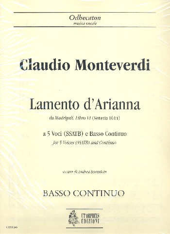Lamenti d'Arianna&nbsp;&nbsp;for 5 voices (SSATB) and Bc&nbsp;&nbsp;parts