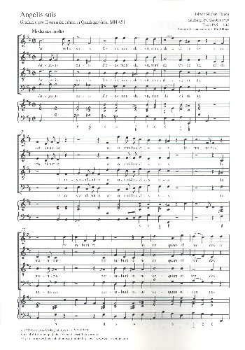 Angelis suis h-Moll MH451  für gem Chor und Bc  Partitur