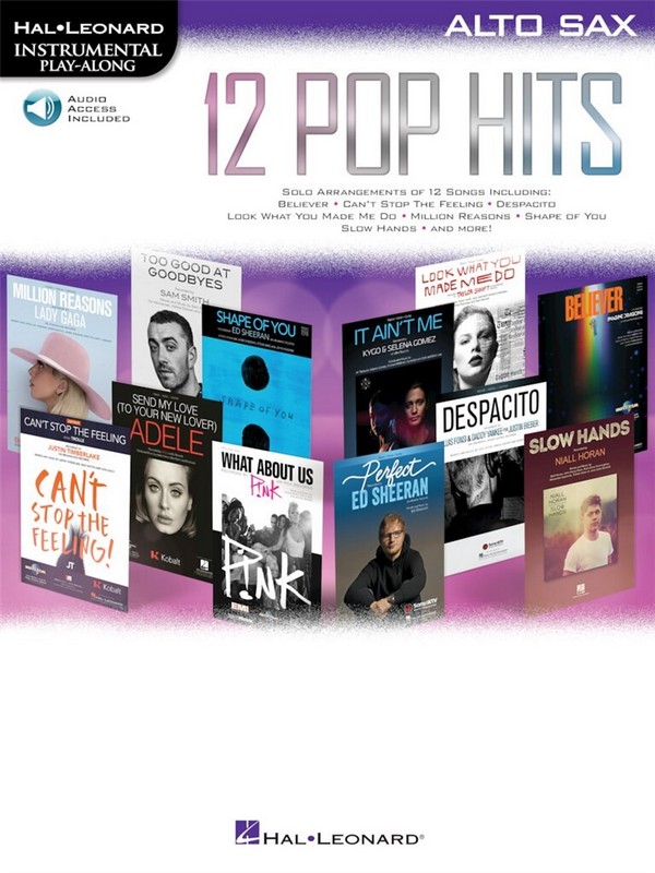 12 Pop Hits (+audio online):  for alto saxophone  