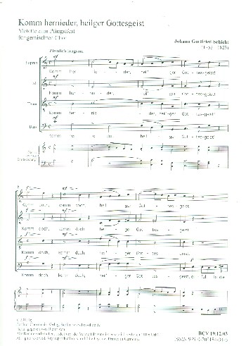 Komm hernieder heilger Gottesgeist  für gem Chor a cappella  ÜPartitur