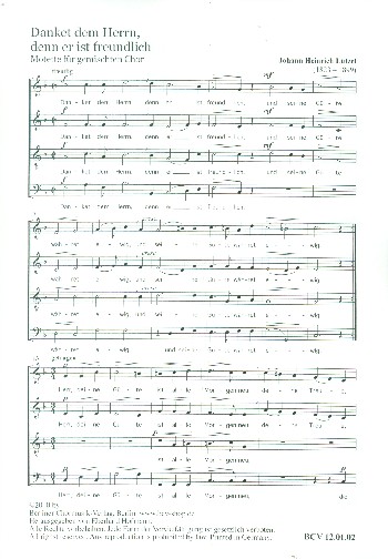 Danket dem Herrn denn er ist freundlich  für gem Chor a cappella  Partitur