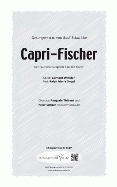 Capri-Fischer  für gem Chor a cappella (Klavier ad lib)  Chorpartitur