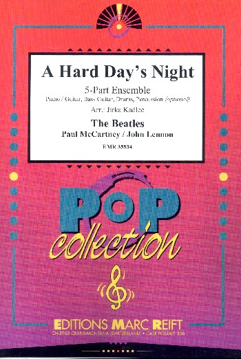 A hard Day's Night:  for 5-part ensemble (rhythm group ad lib)  score and parts