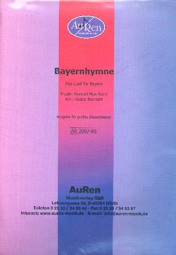 Bayernhymne  für Blasorchester  Partitur und Stimmen