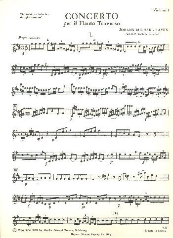 Konzert  für Flöte und Orchester  Violine 1