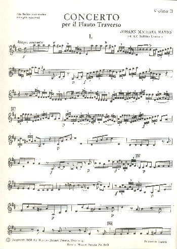 Konzert  für Flöte und Orchester  Violine 2