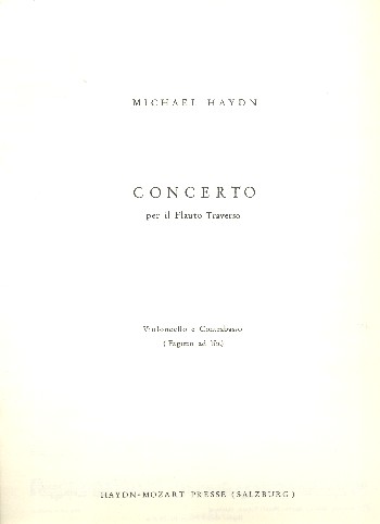 Konzert  für Flöte und Orchester  Violoncello/Kontrabass/Fagott