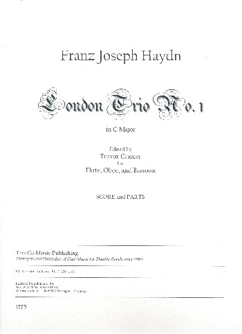 London Trio in C Major no.1  for flute, oboe and bassoon  score and parts