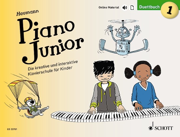 Piano junior - Duettbuch Band 1 (+Online-Material)  für Klavier zu 4 Händen (dt)  Spielpartitur