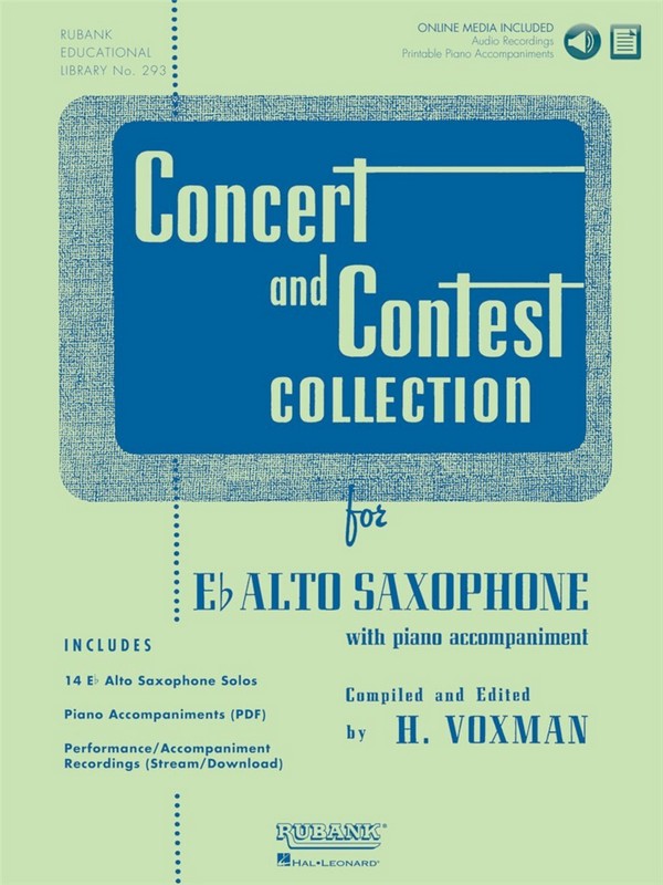 Concert and Contest Collection for alto sax (+oMP3-CD)  for alto saxophone and piano  saxophone part