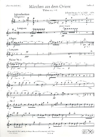 Märchen aus dem Orient op.444&nbsp;&nbsp;für Orchester&nbsp;&nbsp;Violine 1