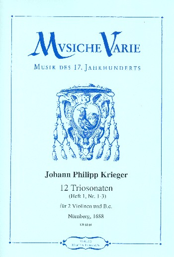 12 Triosonaten Band 1-4  für 2 Violinen und Bc (Orgel)  Partitur und Stimmen (Bc nicht ausgesetzt) (Set aus 4 Heften)