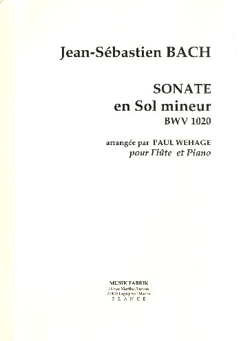 Sonate g-Moll BWV1020  für Flöte und Klavier  