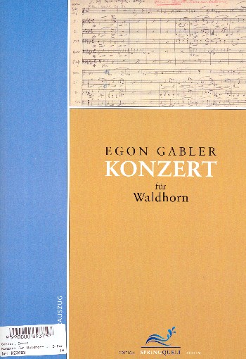 Konzert&nbsp;&nbsp;für Waldhorn und Orchester&nbsp;&nbsp;für Horn und Klavier