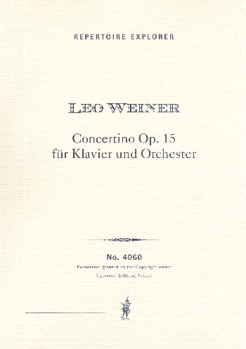 Concertino op.15  für Klavier und Orchester  Studienpartitur