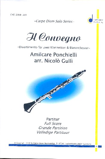 Il Convegno  für 2 Klarinetten und Blasorchester  Partitur und Stimmen