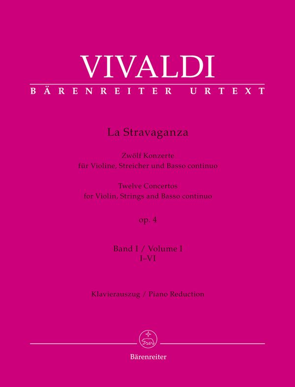 La Stravaganza op.4 Band 1 (Nr.1-6) &nbsp;&nbsp;für Violine, Streicher und Bc&nbsp;&nbsp;für Violine und Klavier