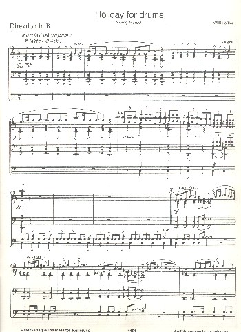 Holiday for Drums&nbsp;&nbsp;für kleine Trommel (Snare Drum) und Blasorchester&nbsp;&nbsp;Direktion und Stimmen