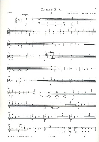 Konzert G-Dur  für Cembalo und Orchester  Spielpartitur Horn 1/2